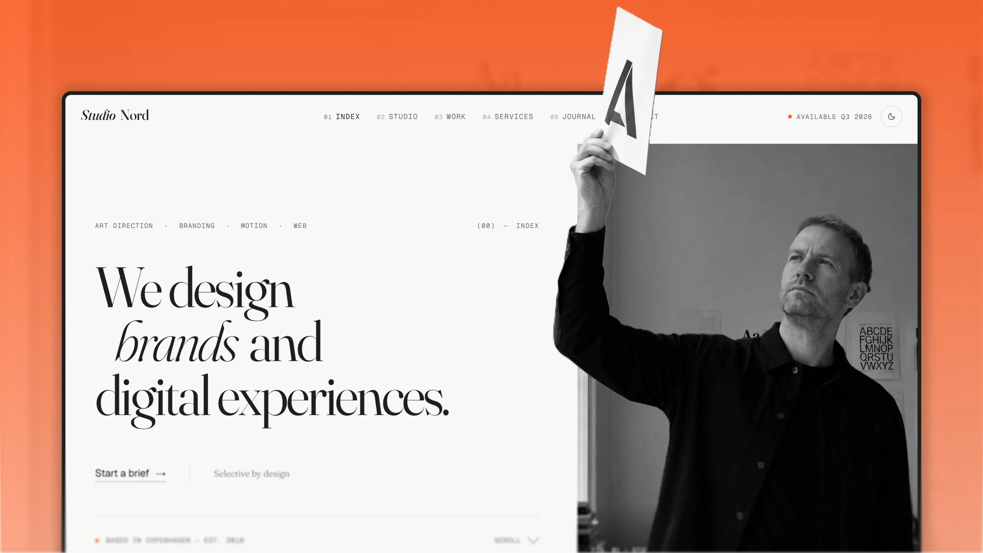 Lambda Minimal template — editorial studio home page
