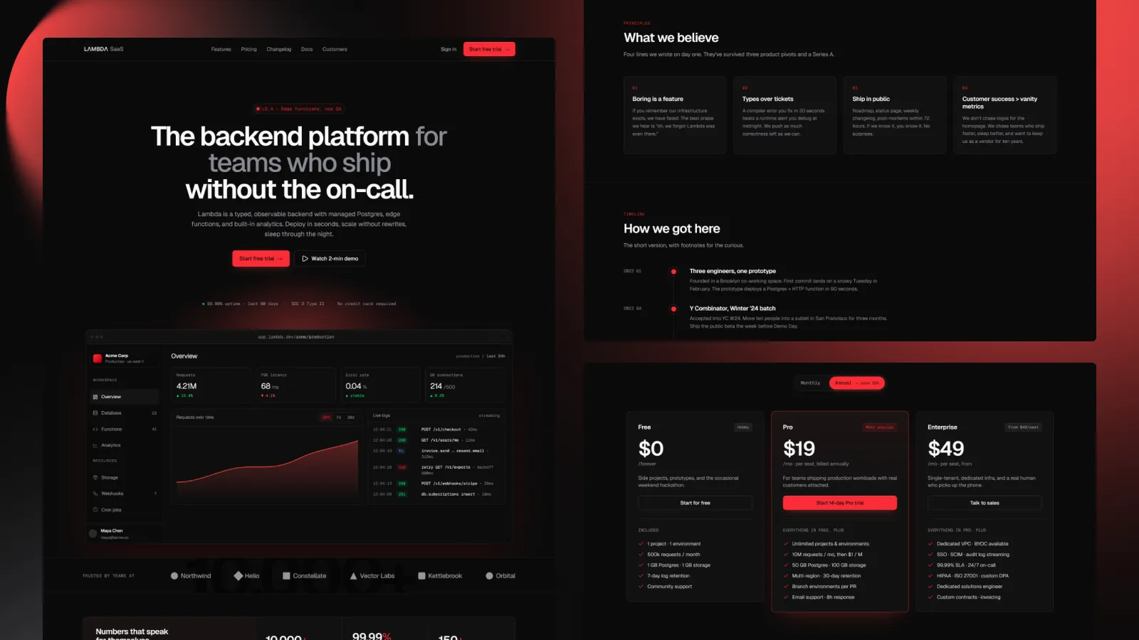Lambda SaaS Astro template — SaaS · Developer tools home page